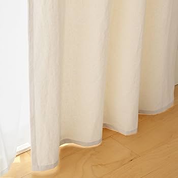 無印　1セット2枚　綿洗いざらし平織　幅１００×丈２００ｃｍ用・生成 Amazon｜無印良品 綿洗いざらし平織ノンプリーツカーテン 生成